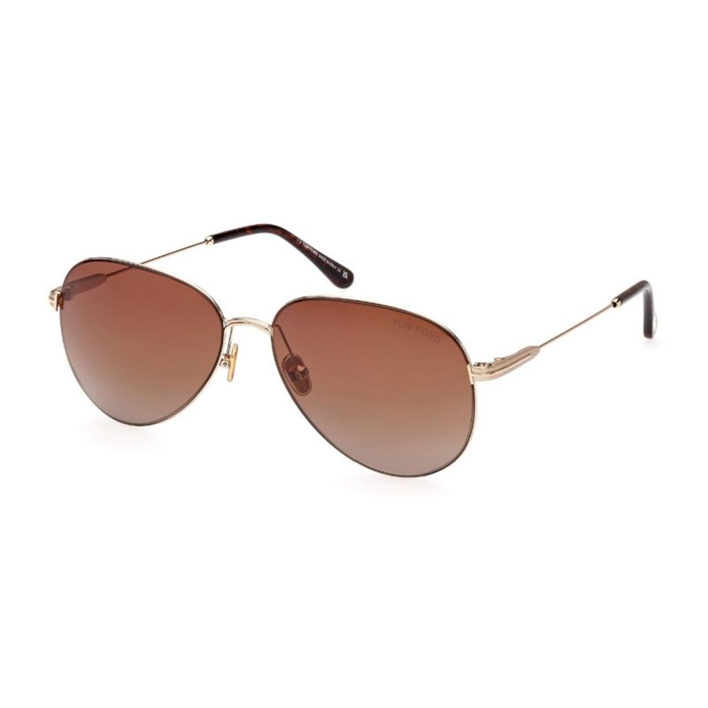 Tom Ford Sunglasses Aviator Full Rim, Gold Frame and Brown Gradient Lens